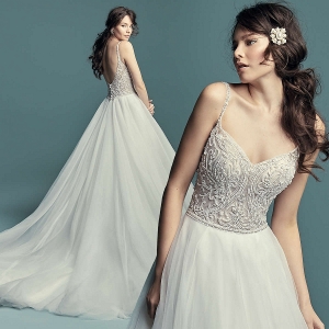 Maggie Sottero Lucca Ivory/Pewter UK 14 was £1,890 now £995
